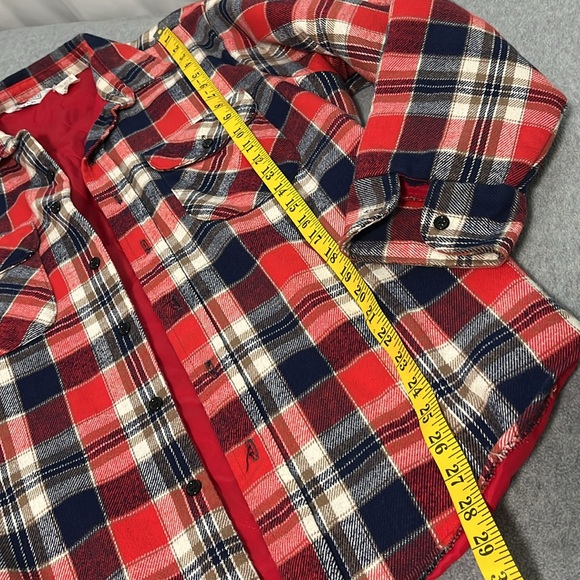 Vintage Mens Quilted Flannel Shirt Jacket Shacket Large Plaid Outdoor Gorpcore - Picture 4 of 9